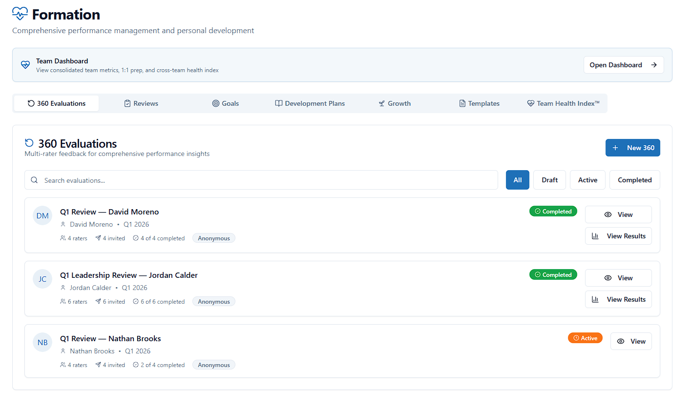 Formation interface preview
