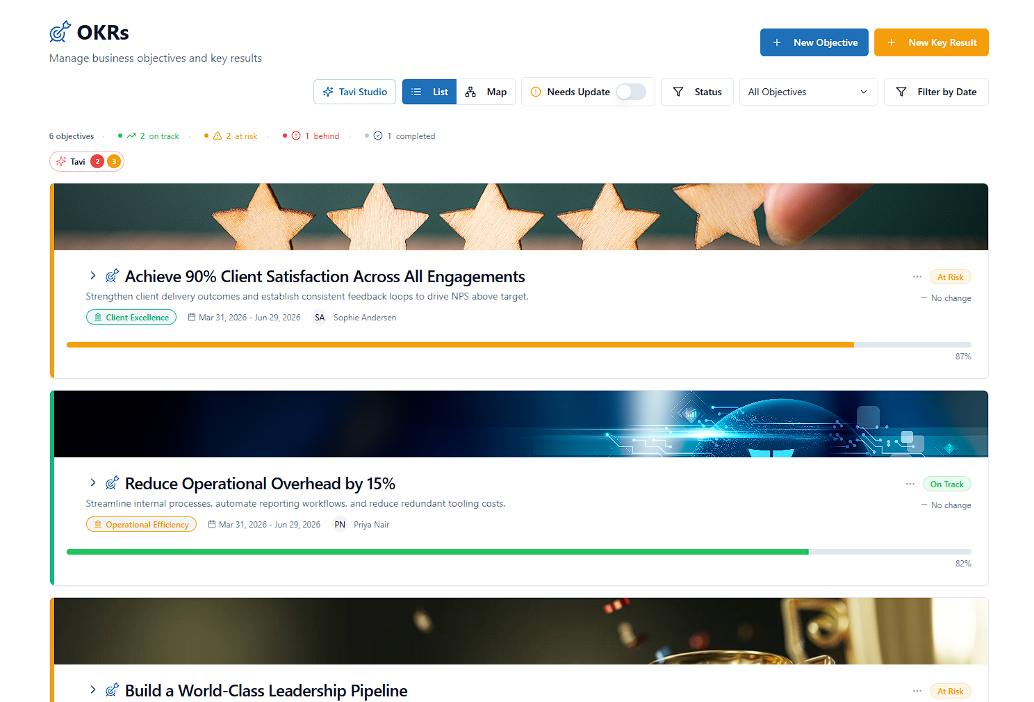OKRs interface preview